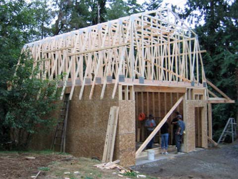 Helping a friend build his new barn shed - yes it is his shed!