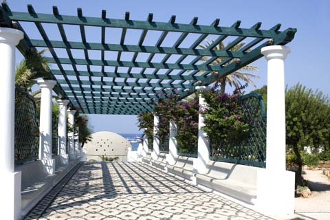 Large pergola with columns for support