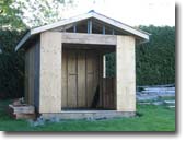 Picture of wooden shed under construction