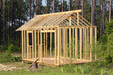 Shed frame is complete for this new shed